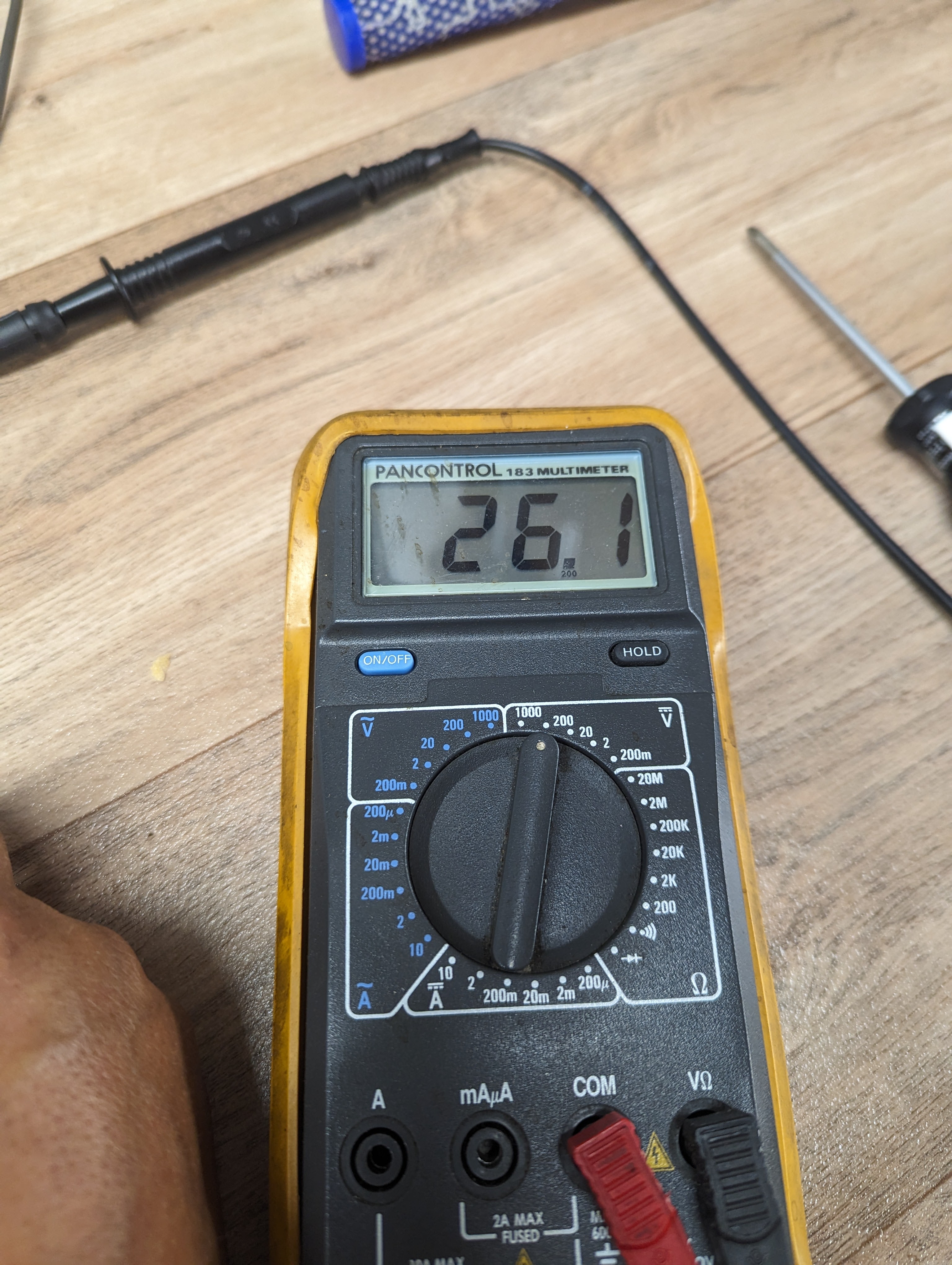 26,1V werden angezeigt- Perfekt